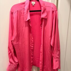a new day Fuchsia Button-Up Blouse